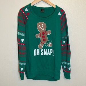 Ugly Christmas Oh Snap Gingerbread Man Sweater